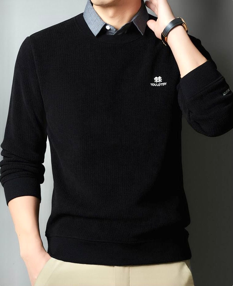 Men’s Classic Knit Sweater with Embroidered Logo