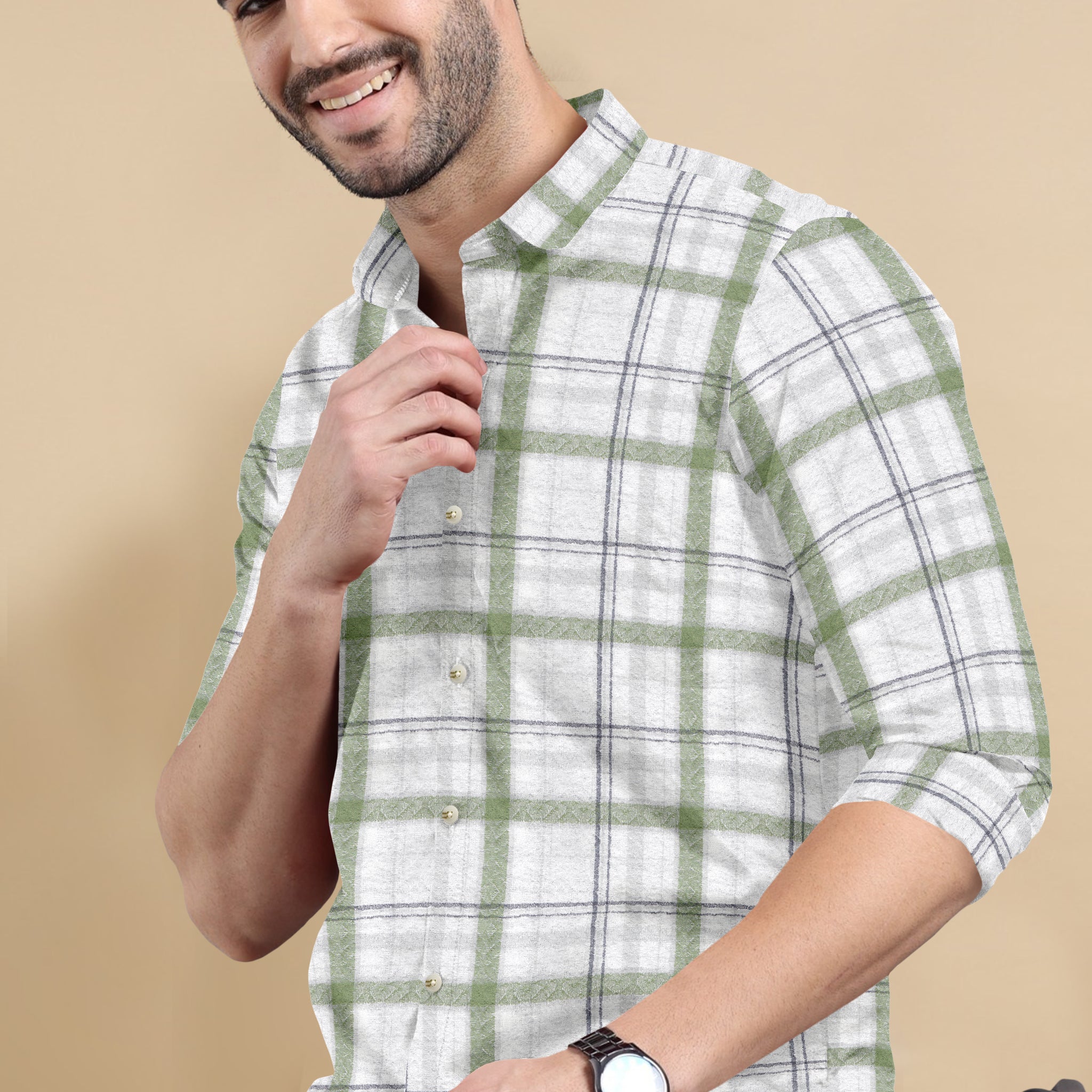 SoftWeave Checked Linen Cotton Shirt