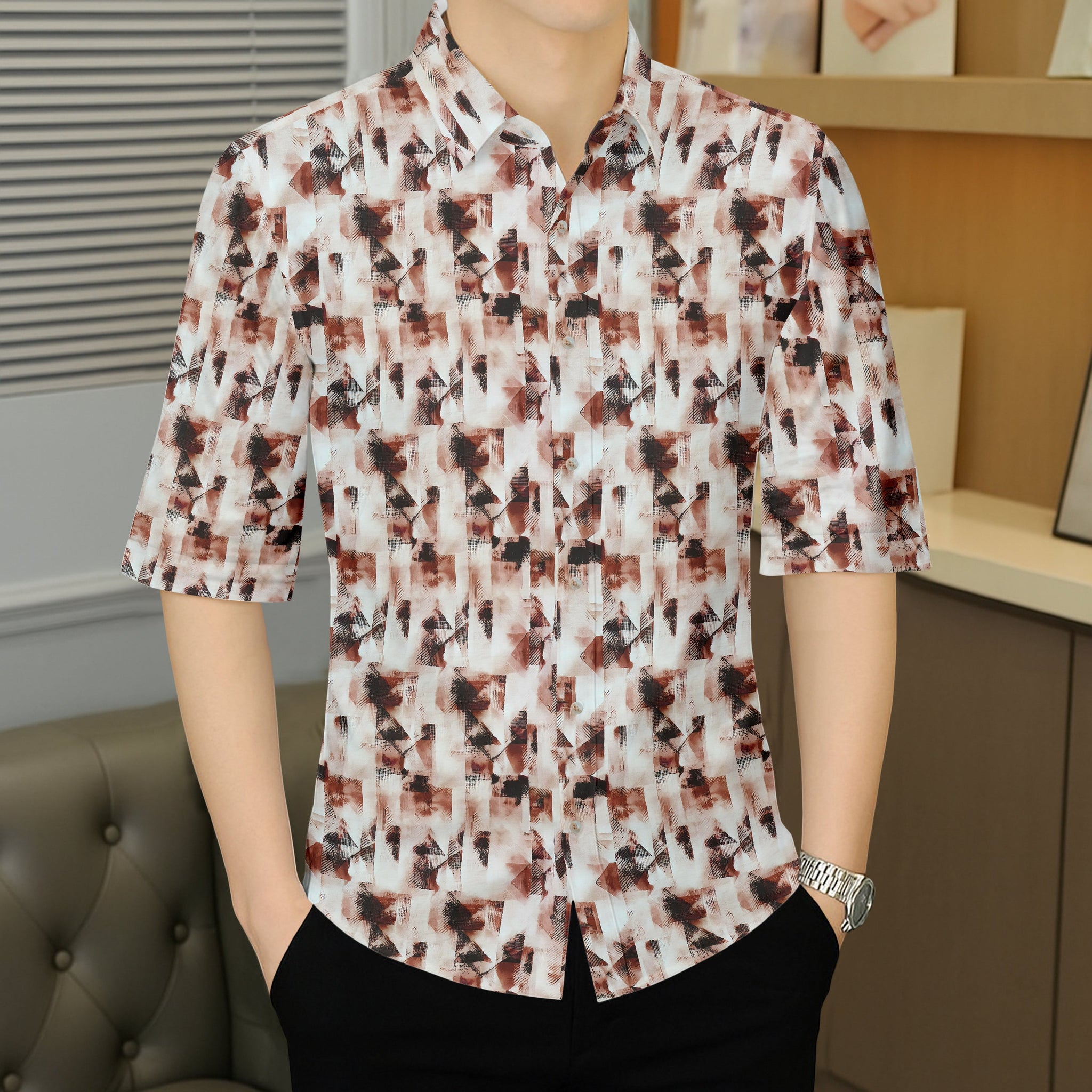 Men's Modern Artistic Print Casual Shirt