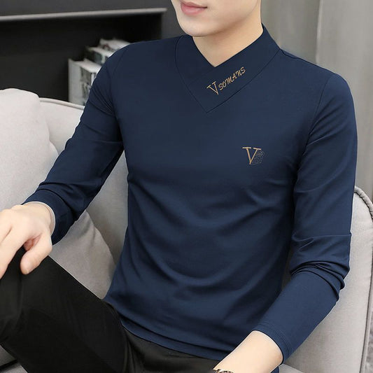 Men's Modern V-Neck Long Sleeve Casual T-Shirt