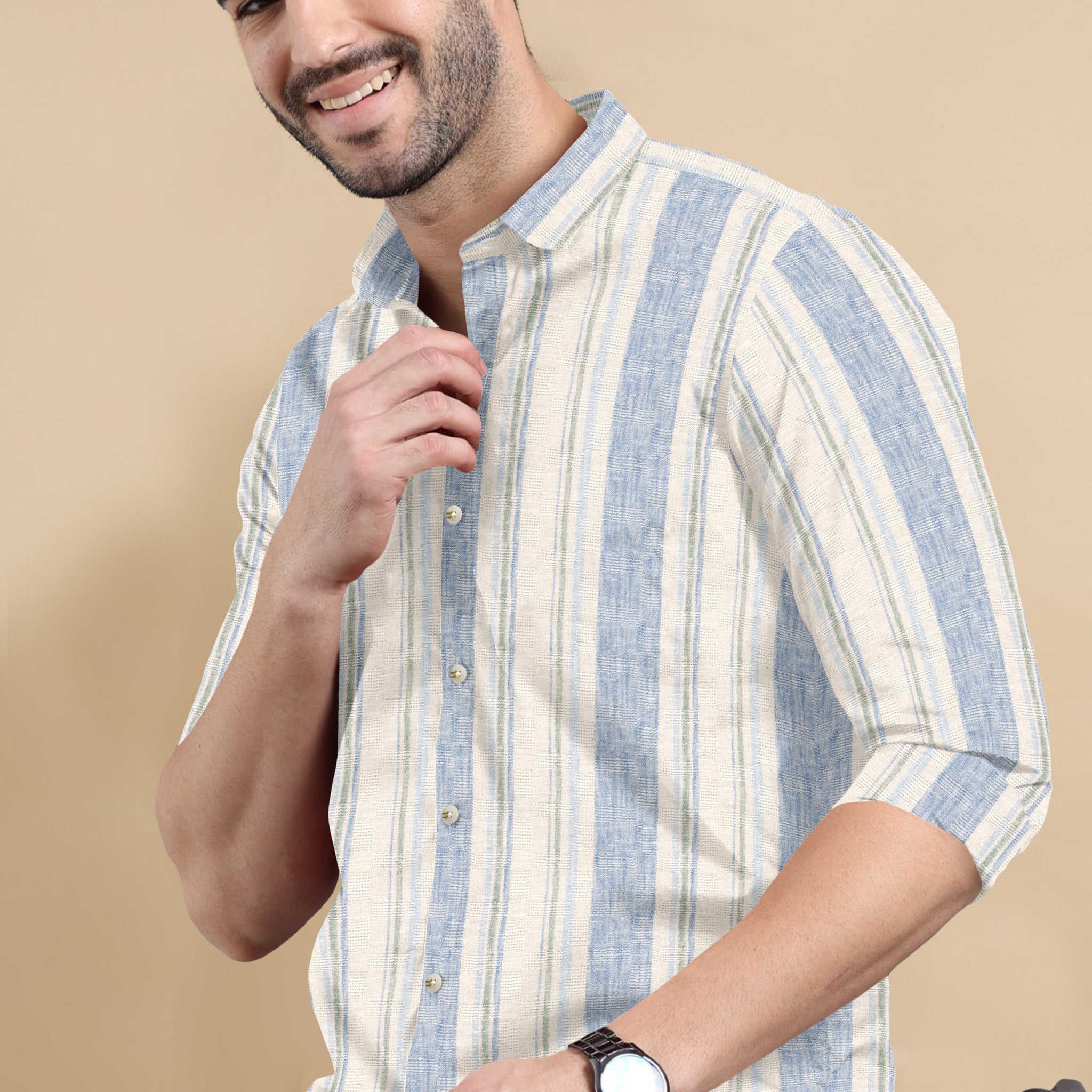 Linear Luxe Cotton-Linen Shirt