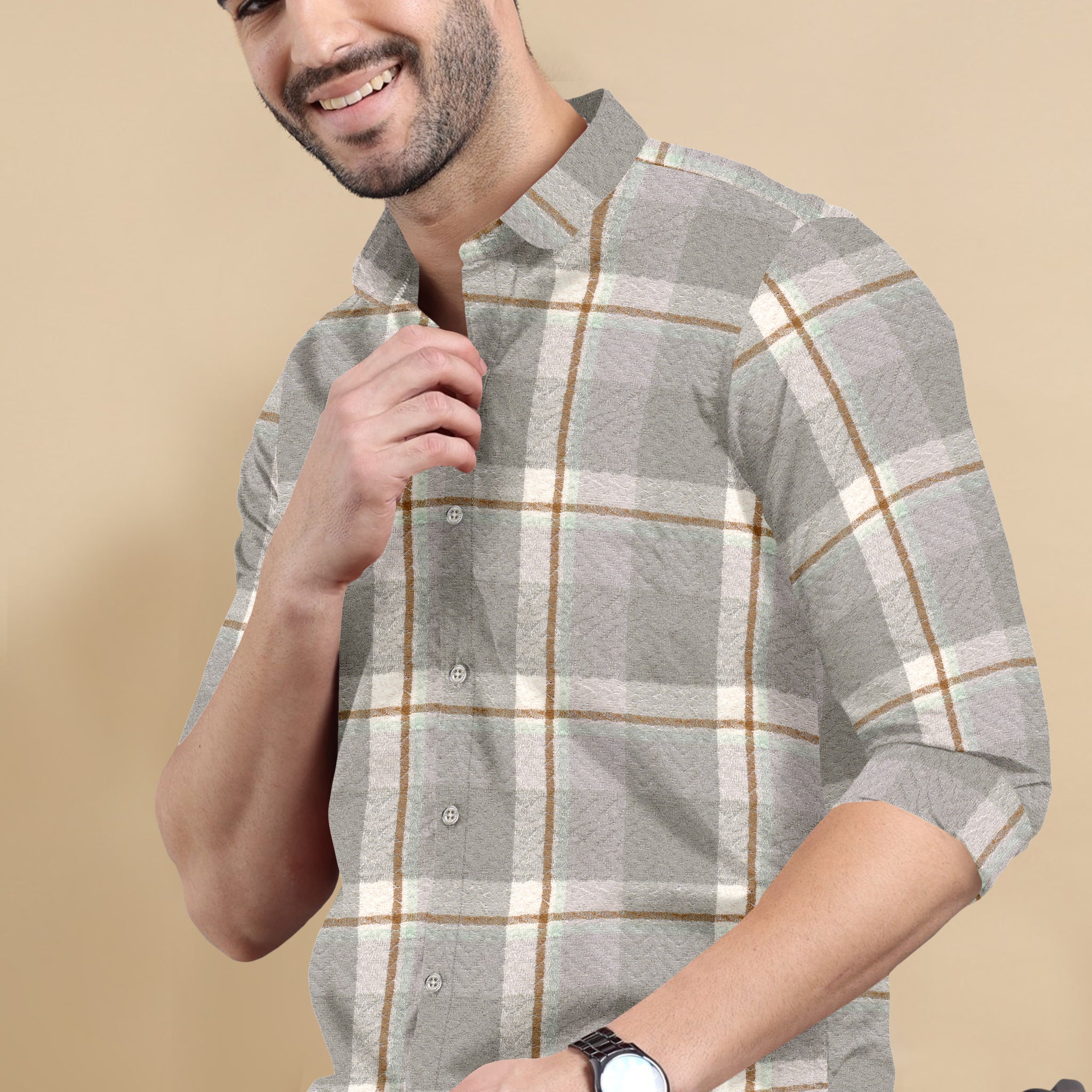 VistaChecks Cotton-Linen Shirt
