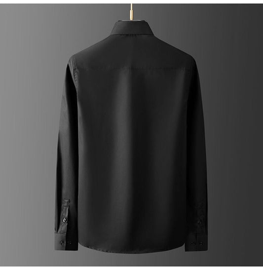 Men's Black Luxury Shirt with Subtle Beaded Sparkle Pattern (BUY 1 GET 1 FREE)