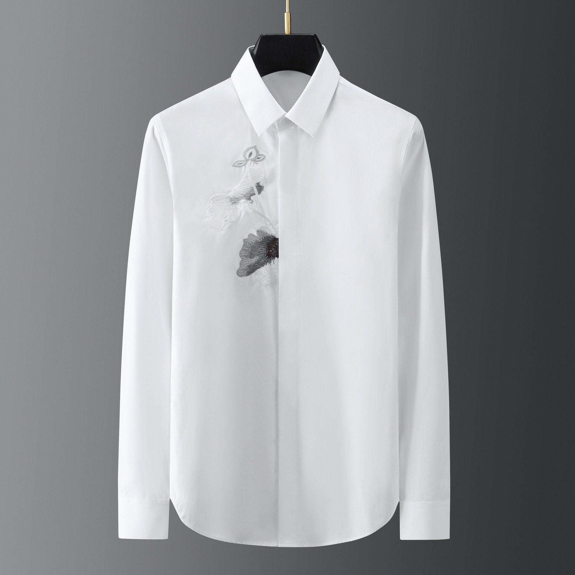 Elegant Men's Shirt with Artistic Floral Embroidery (BUY 1 GET 1 FREE)