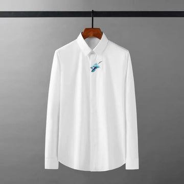 Noir Bloom Crystal Embroidered Shirt (BUY 1 GET 1 FREE)