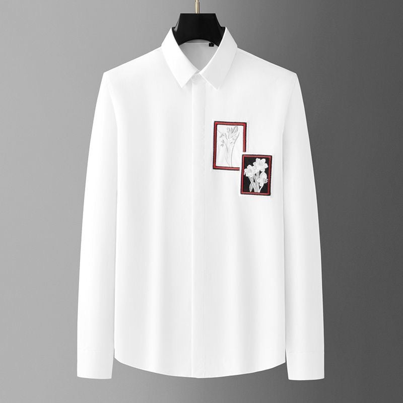 Floral Frame Embroidered Patch Shirt (BUY 1 GET 1 FREE)