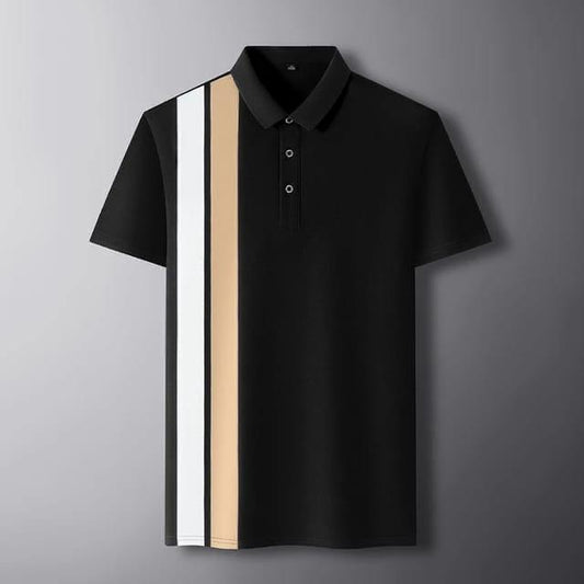 Men’s Classic with Vertical Accent Stripes Polo T-Shirt