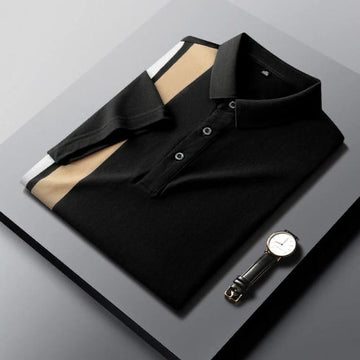 Men’s Classic with Vertical Accent Stripes Polo T-Shirt