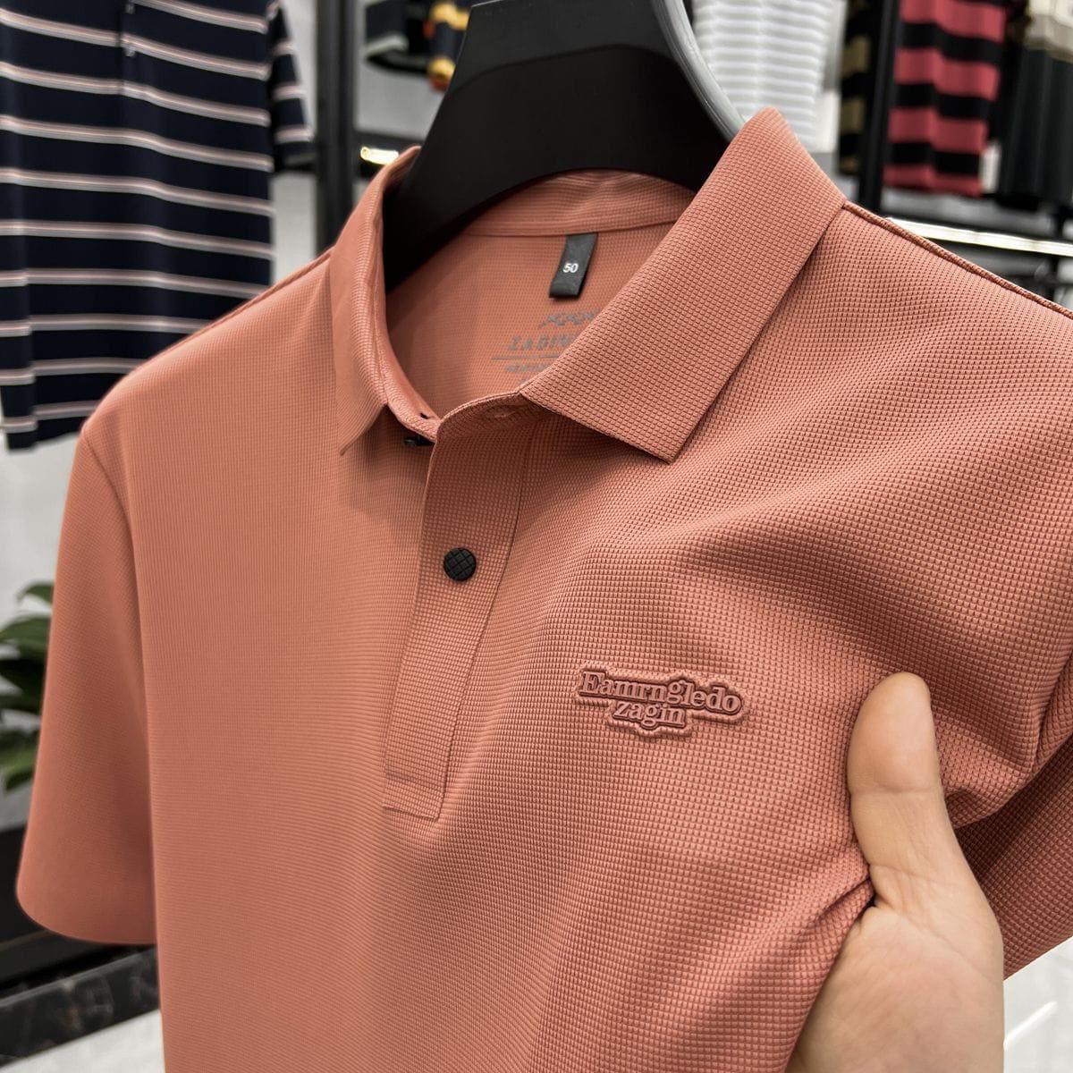 Men’s Textured Polo Shirt With Elegant Minimalist Design