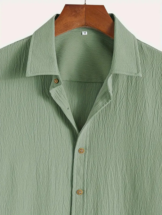 Men’s Modern Minimal Design Short Sleeve Casual Shirt