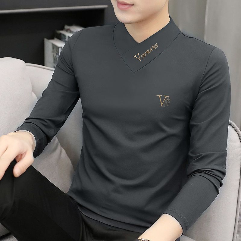 Men's Modern V-Neck Long Sleeve Casual T-Shirt